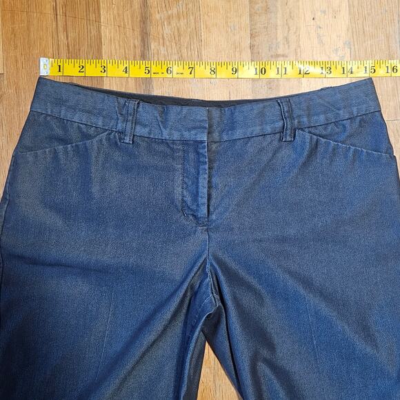 Vtg Express Editor Trouser Pants Womens 6 Dark Wash Stretch Denim Career Y2K - Picture 7 of 11